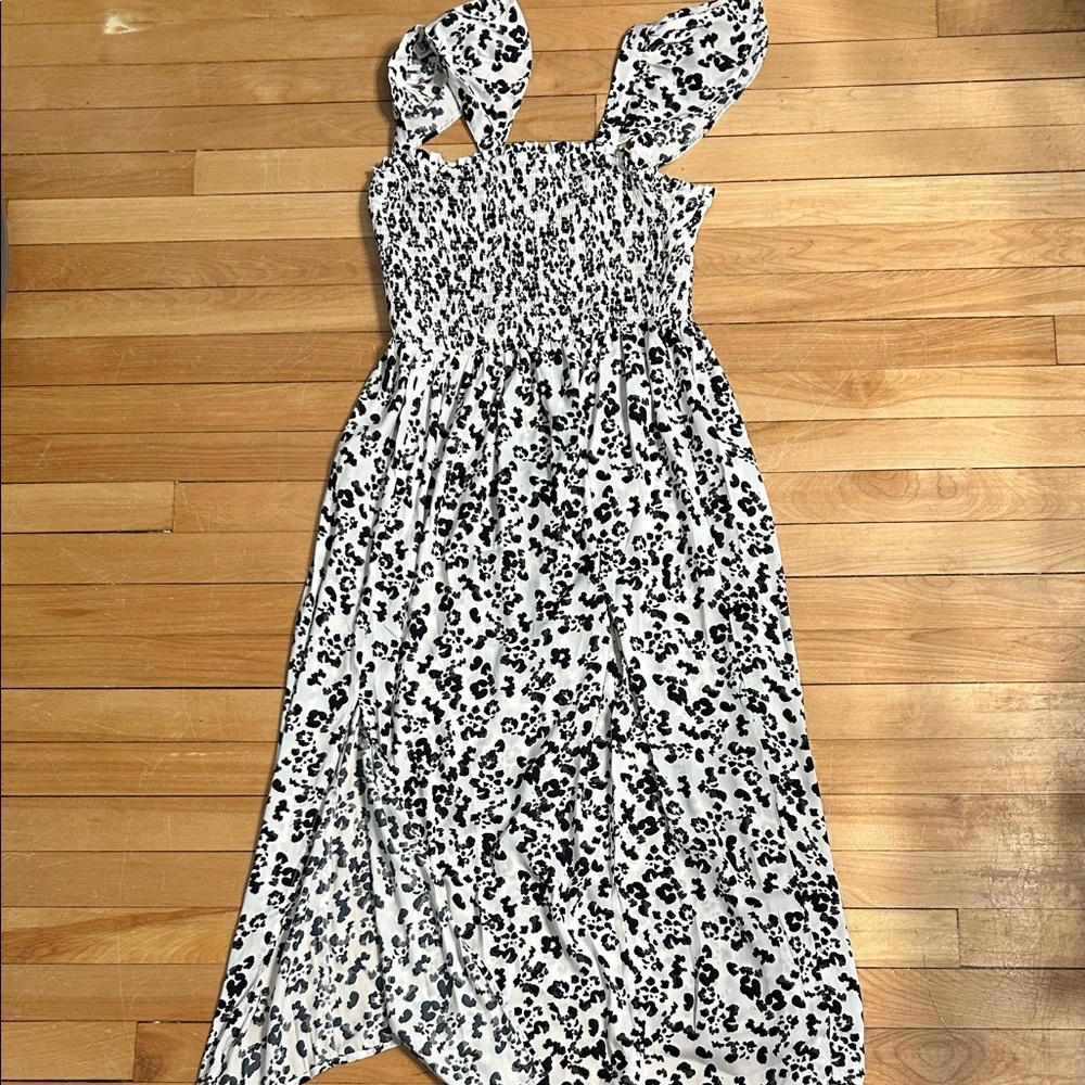 Saltwater LUXE Black and White Leopard Printed Dress